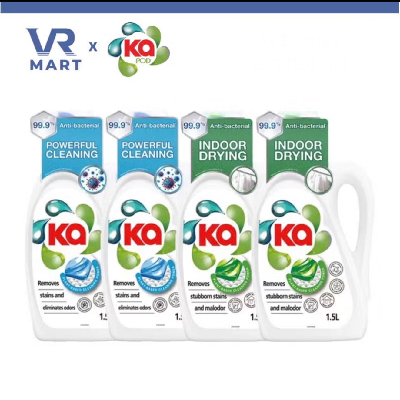 Ka Anti Bacterial Concentrated Laundry Liquid Detergent - 1.38L/1.5L