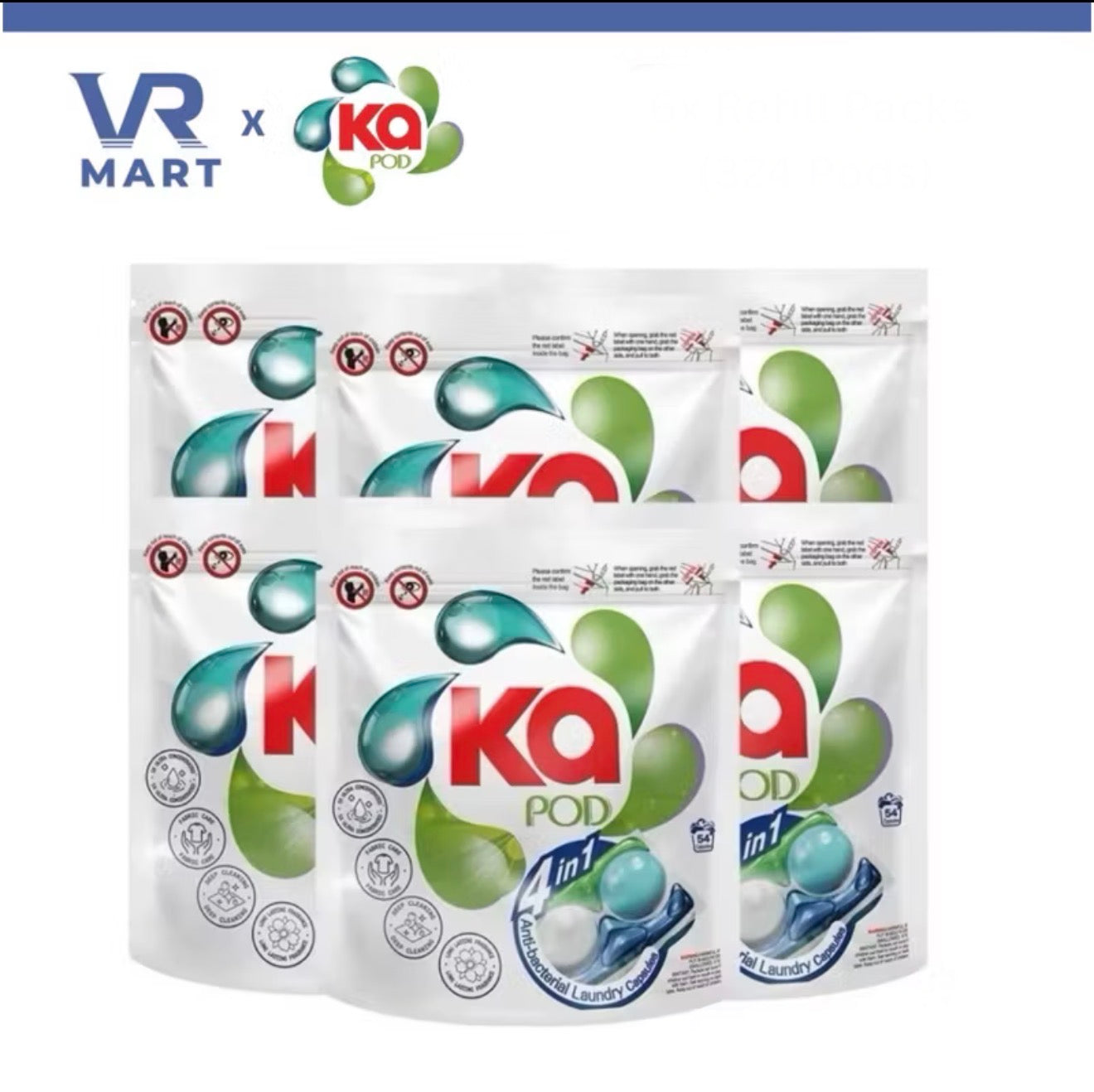 Ka 4in1 Laundry Capsules Refill Pack (54 Pods) - Universal