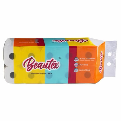 Beautex 3Ply Toilet Paper Rolls / Toilet Tissue Paper Rolls (20 Rolls x 220 sheets)