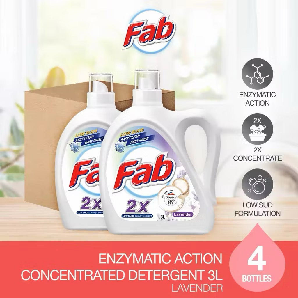 Fab Enzymatic Action Concentrated Laundry Liquid Detergent - 3L