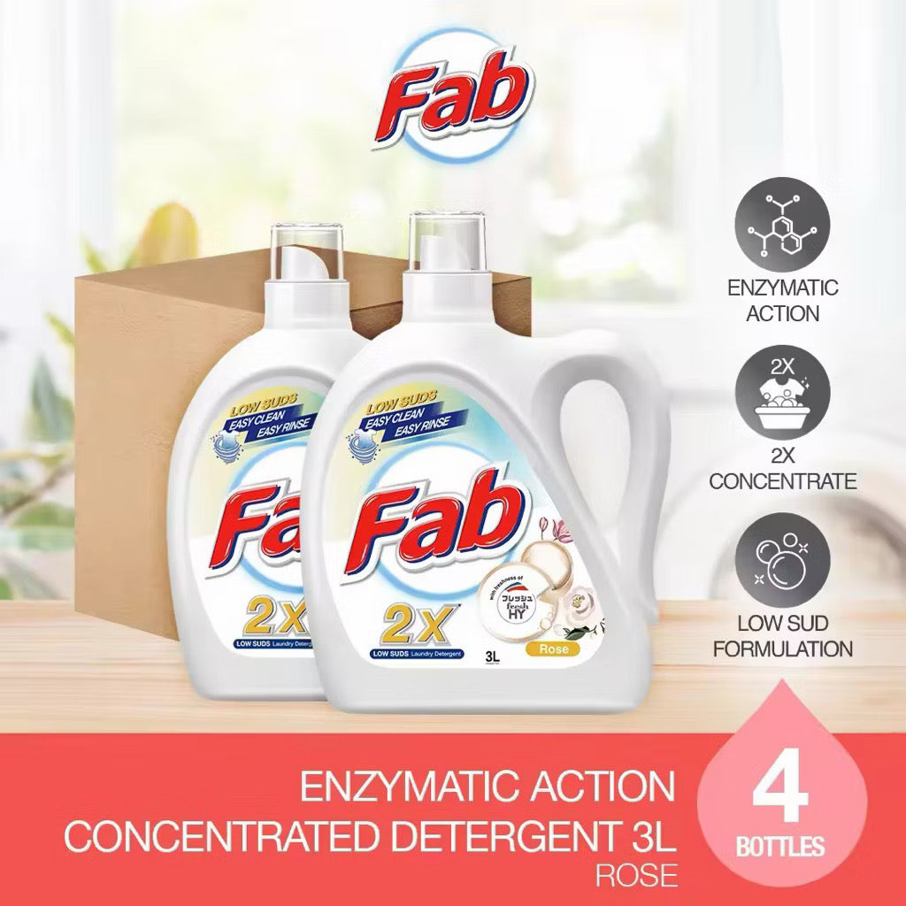 Fab Enzymatic Action Concentrated Laundry Liquid Detergent - 3L